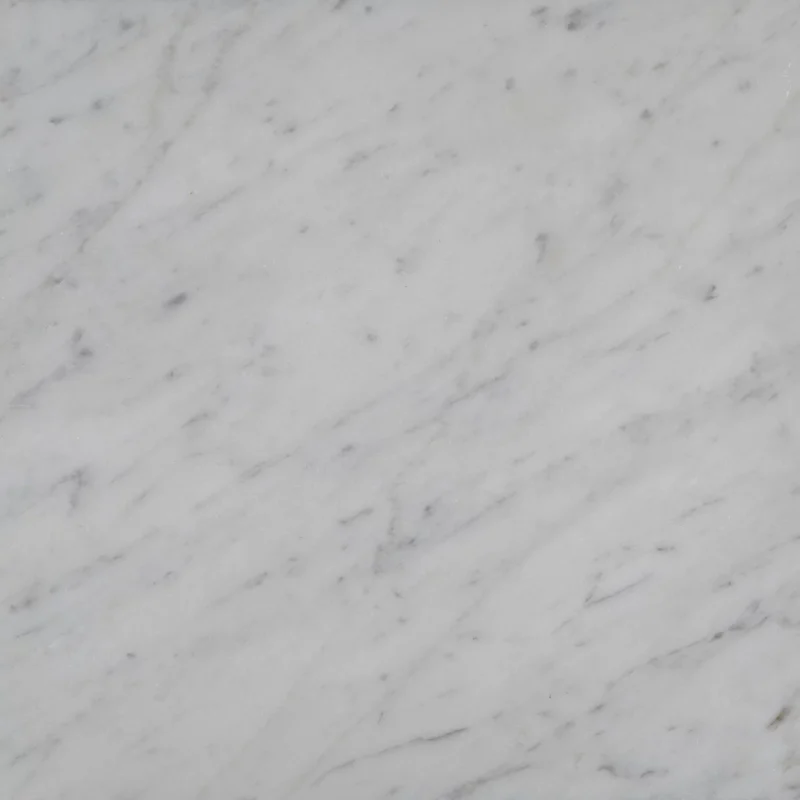 Bianco Carrara hvid italiensk marmor natursten. Slebet overflade.