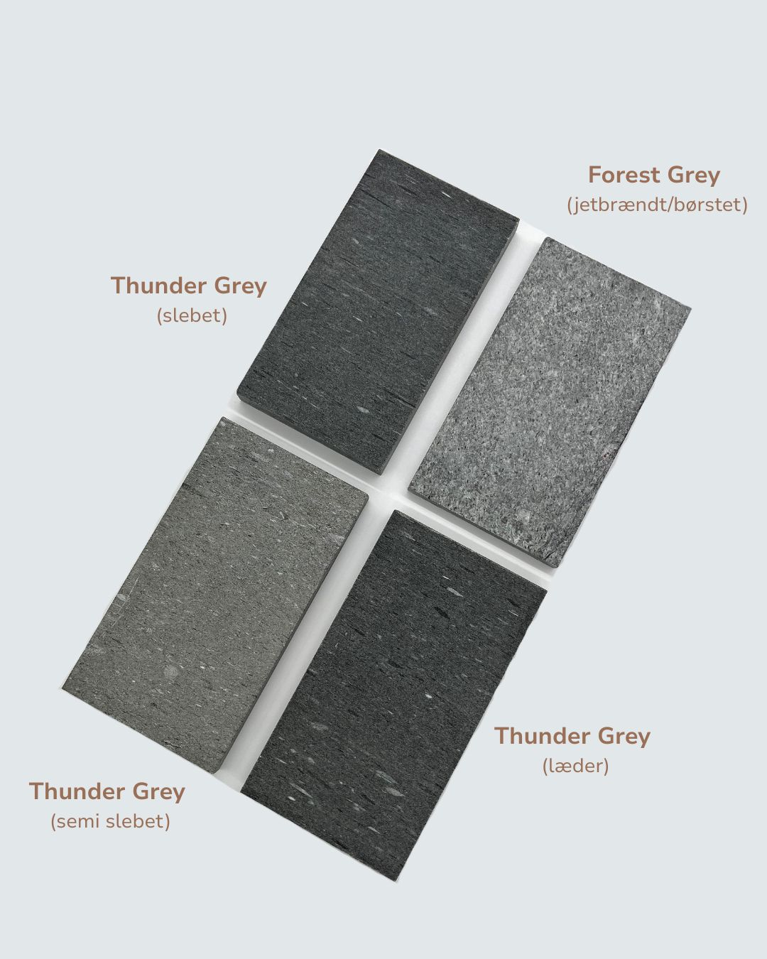 Thunder Grey og Forest Grey sammenlignet